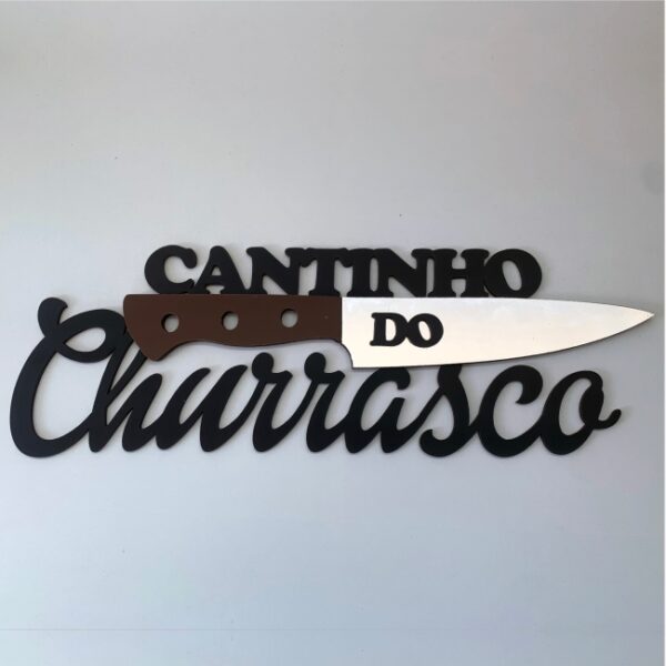 Placa de Parede "Cantinho do Churrasco" Metálica